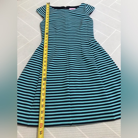 Lilly pulitzer briella navy & teal strip dress women's size XS - Picture 9 of 10